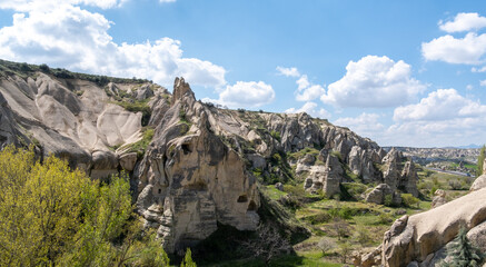 The cave city in Cappadocia. Turkey