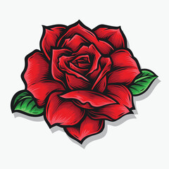 red rose with petal logo