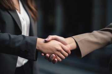 Empowered Women in Business: Close-Up Photo of a Firm Handshake Between Business Professionals