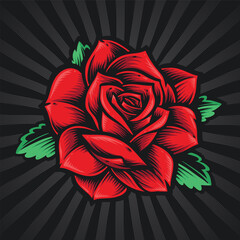 red rose flower vector logo