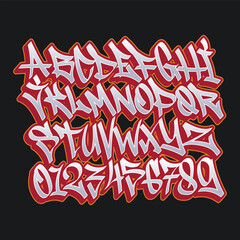 alphabet graffiti style font vector © InksyndromeArtwork