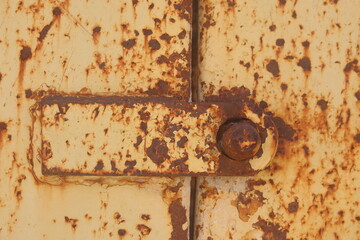Background of rusty metal texture. Grunge rusty metal side of the trailer.