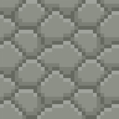 Ground or stone texture tile seamless pattern, for pixel art style game, isolated vector 8-bit illustration.