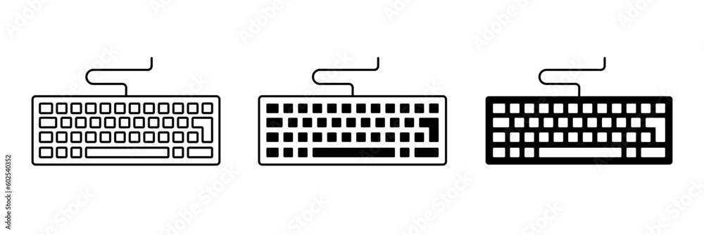 Fototapete keyboard icon vector set. outline computer keyboard symbol