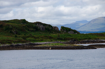 landscape with ocean and mountains