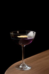 Classic cocktail glass table in night club restaurant