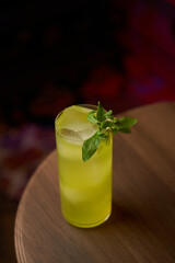 Classic cocktail glass table in night club restaurant