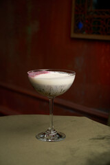 Classic cocktail glass table in night club restaurant