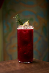 Classic cocktail glass table in night club restaurant