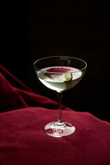 Classic cocktail glass table in night club restaurant