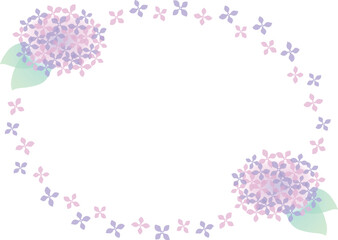 Obraz na płótnie Canvas 紫陽花のフレーム（ピンク系）
