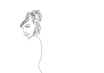 Woman, hair, face, vector, beauty, fashion, illustration