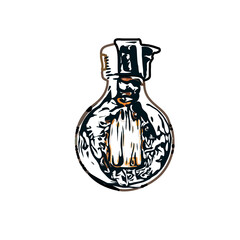 Color sketch of lighting lamp with transparent background