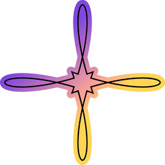 textured holo flower spark light outline sticker