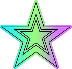 Obraz premium textured holo star outline sticker