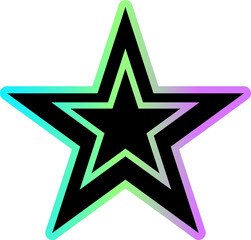 textured holo star sticker