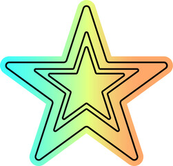 textured holo star glow outline sticker