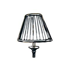 Color sketch of lighting lamp with transparent background