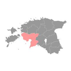 Fototapeta na wymiar Parnu county map, the state administrative subdivision of Estonia. Vector illustration.