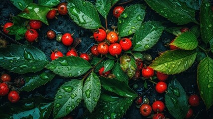 Fototapeta na wymiar several types of berries