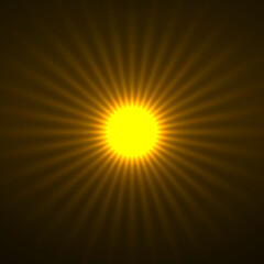 Fototapeta premium Abstract background with glowing sun rays