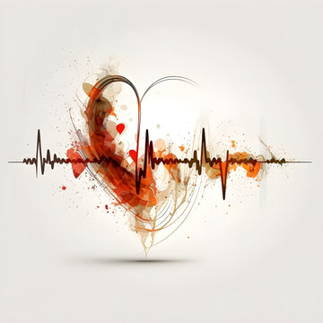 Beat of music, abstract. Illustration, Generative AI