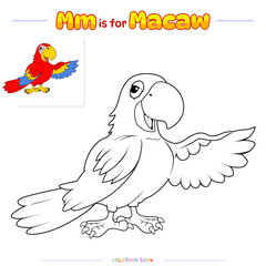 Coloring Page Macaw bird