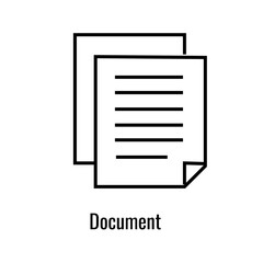 Document line icon. Business file outline sign and symbol.