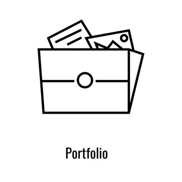 Portfolio line icon. Portfolio files outline sign and symbol.