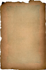 Vintage Paper with Distressed Texture and Torn Aged Edges: Rustic Brown