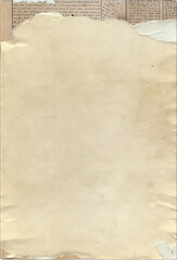 Vintage Paper with Distressed Texture and Torn Aged Edges: Rustic Brown