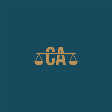 Initial CA scale law firm logo, Justice logo, attorney logo, lawyer AC vector icon