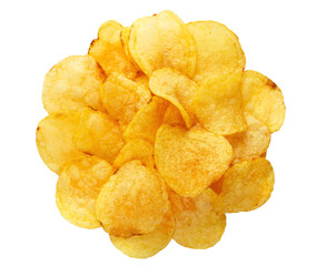 Delicious potato chips cut out