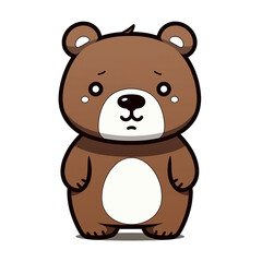 Charming and Cute Bear Illustration, bear sticker, bear - Generative AI