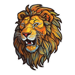 Fierce Lion Mane Illustration, lion - Generative AI