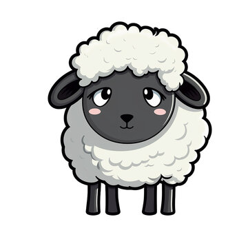 Sweet and Adorable Sheep Illustration, cute sheep, sheep - Generative AI