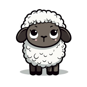 Sweet and Adorable Sheep Illustration, cute sheep, sheep - Generative AI