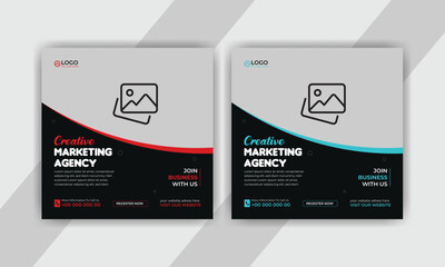 Social Media Banner Template for Digital Business Marketing Promotion, Catchy Banner Design for Digital Marketing Campaigns on Social Media