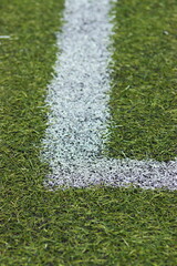 Football field with artificial grass