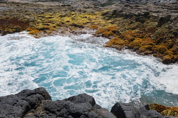Natural pools in Lanzarote, Canary Islands, Spain. Charcones