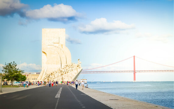 embankment of river Tagus, Lisbon, Portugal