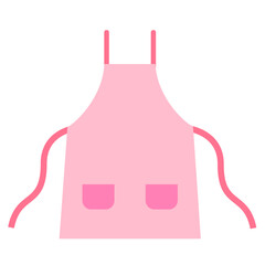 A simple pink apron on a white background.
cooking items.