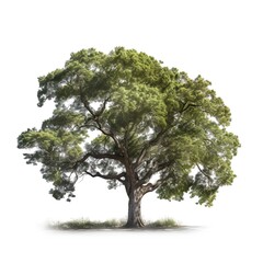 Detailed botanical illustration of a tree on a white background. Generative AI