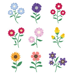 Set of flower shape vector