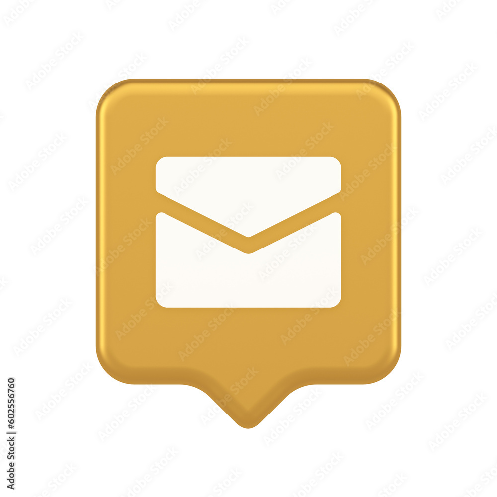 Poster newsletter inbox chat message button remotely communication digital notification 3d speech bubble ic