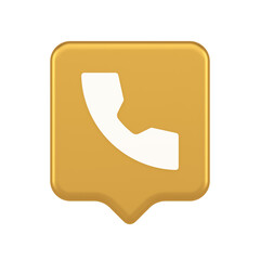Phone call contact voice communication button web application design 3d realistic speech bubble icon