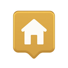 Home page button house web symbol cyberspace application interface 3d realistic speech bubble icon