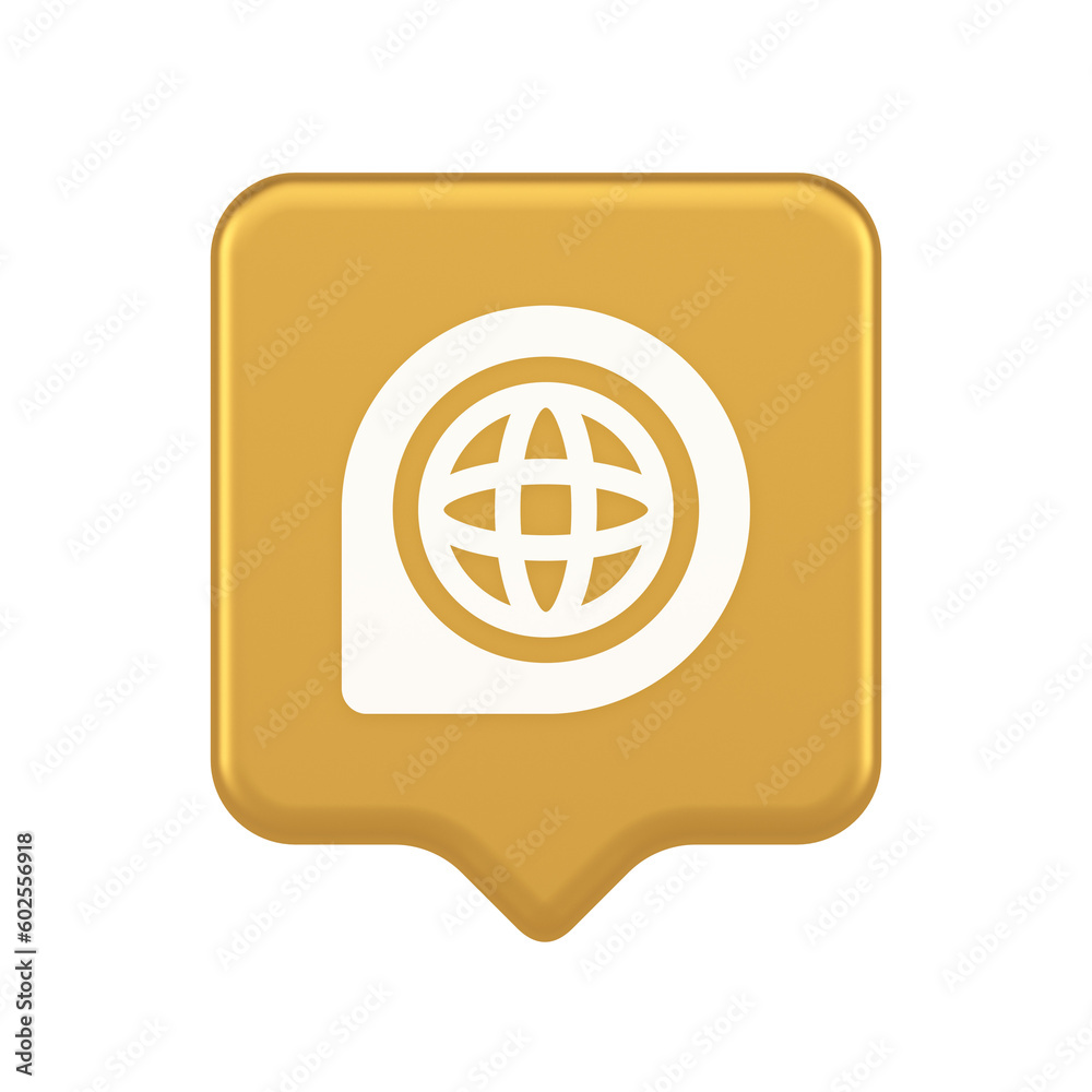 Poster internet access connection pointer button web address global cyberspace communication 3d speech bubb