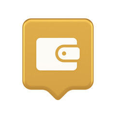 Wallet banking cash money button budget accounting financial business shopping 3d speech bubble icon
