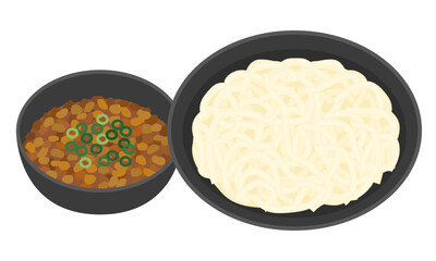 釜揚げうどんのイラスト